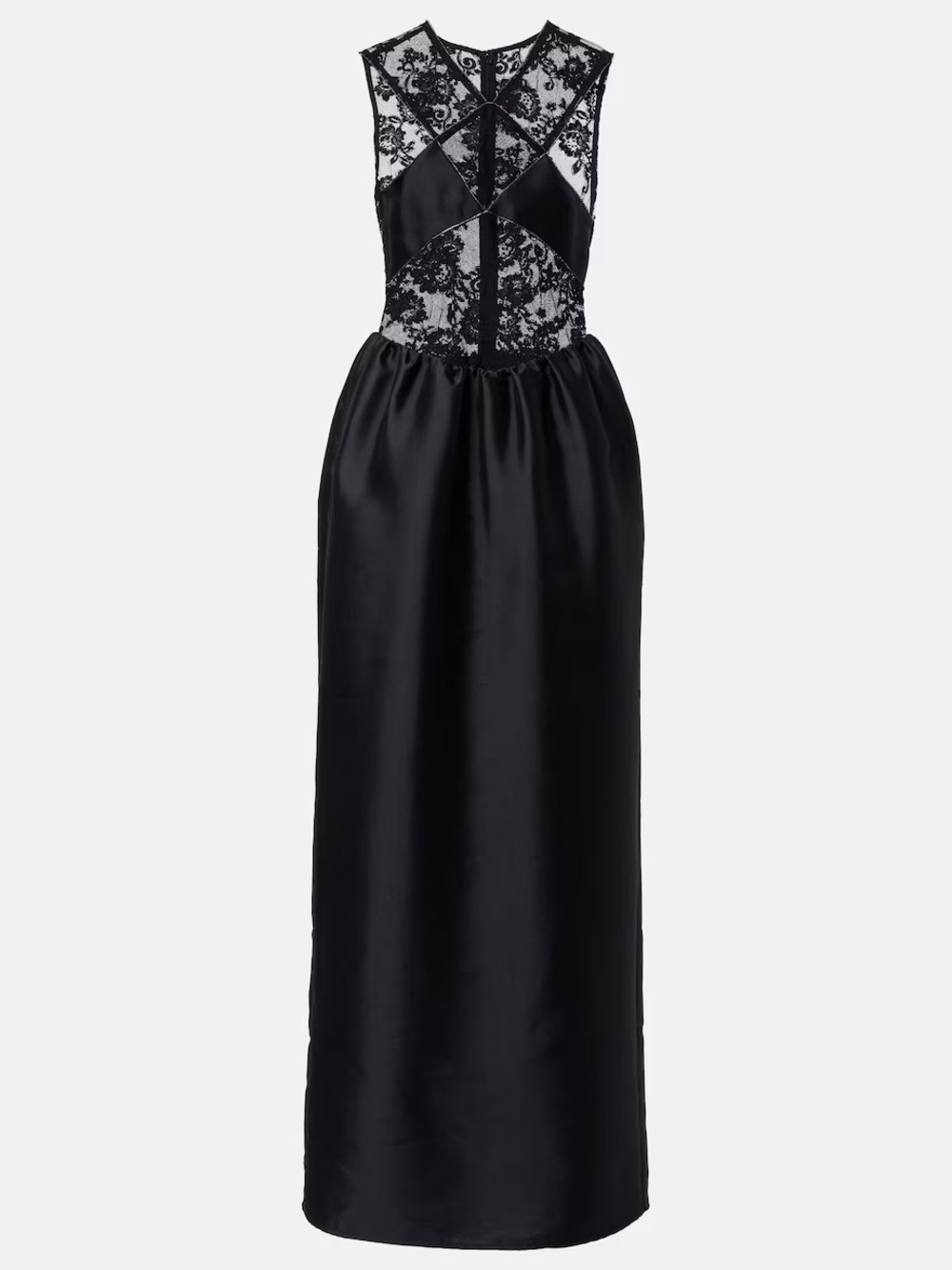NWOT Self-Portrait Floral lace-trimmed taffeta maxi dress - Picture 6 of 7